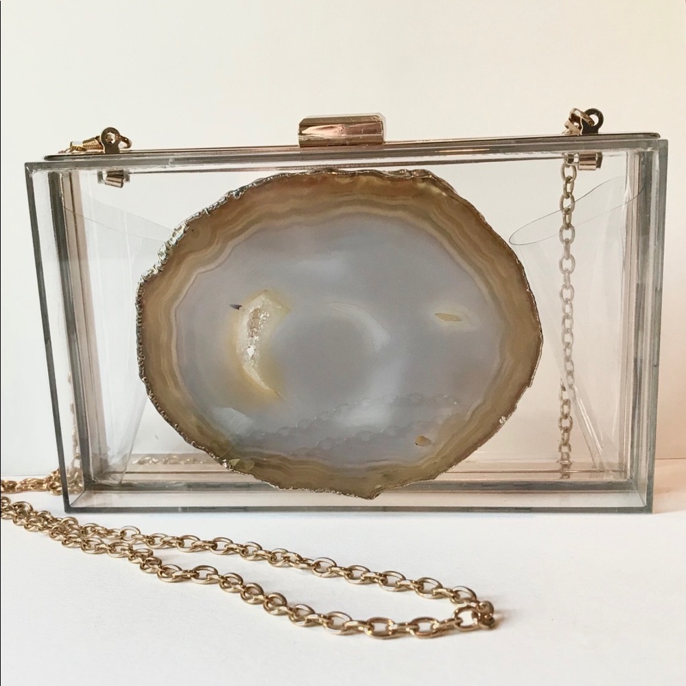 Geode Crystal Box Clear Purse Unique Handbag
